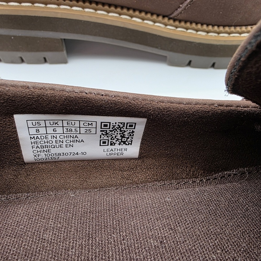 TOMS Cara Platform Chunky Lugged CloudSole Insoles Brown Leather Loafers SZ 8 - Picture 8 of 10